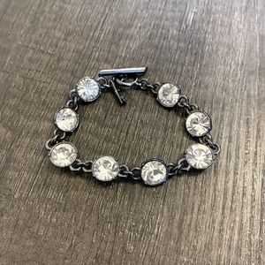 Nine West Gunmetal Crystal Bracelet